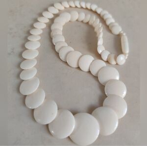 RARE Antique Art Deco Genuine Pre-ban Ivory Disc Necklace